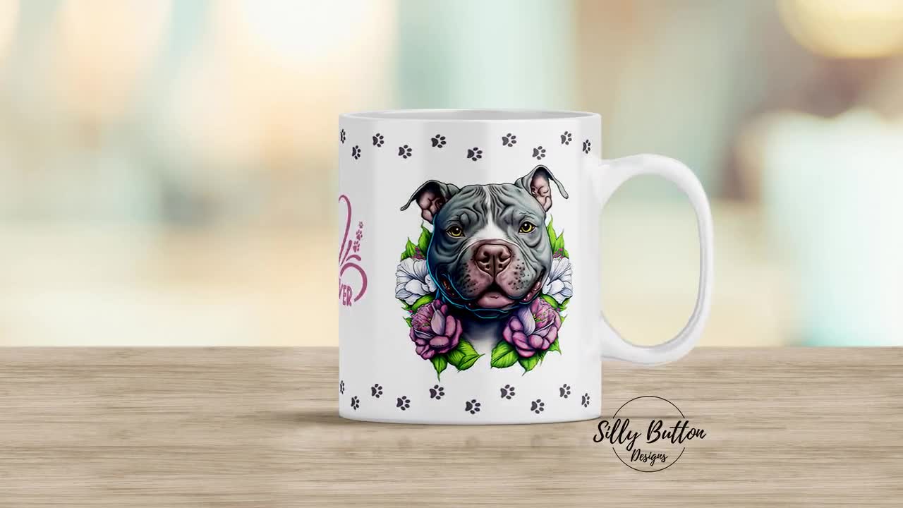 Dog Lover Puppy W Spring Flowers Pit Pitbull Sublimation Mug