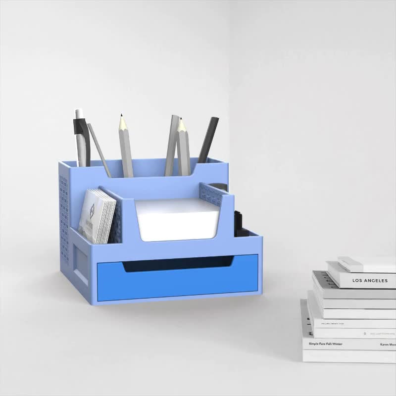 Multi-Functional Organizer, Desktop Pen Holder, SD Card, USB, Sticky Note Drawer Storage, Minimalist Desk Box, 3D STL File Digital Download video poster