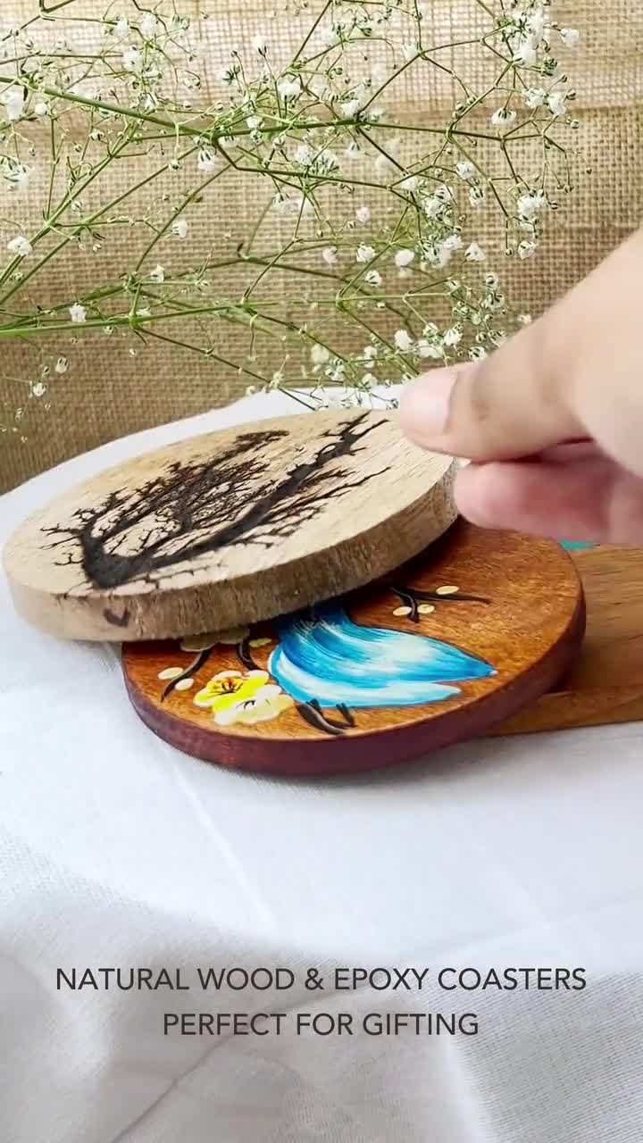 4 pc Handmade Mixed Wooden Coasters - Irregular – petite salon & shops