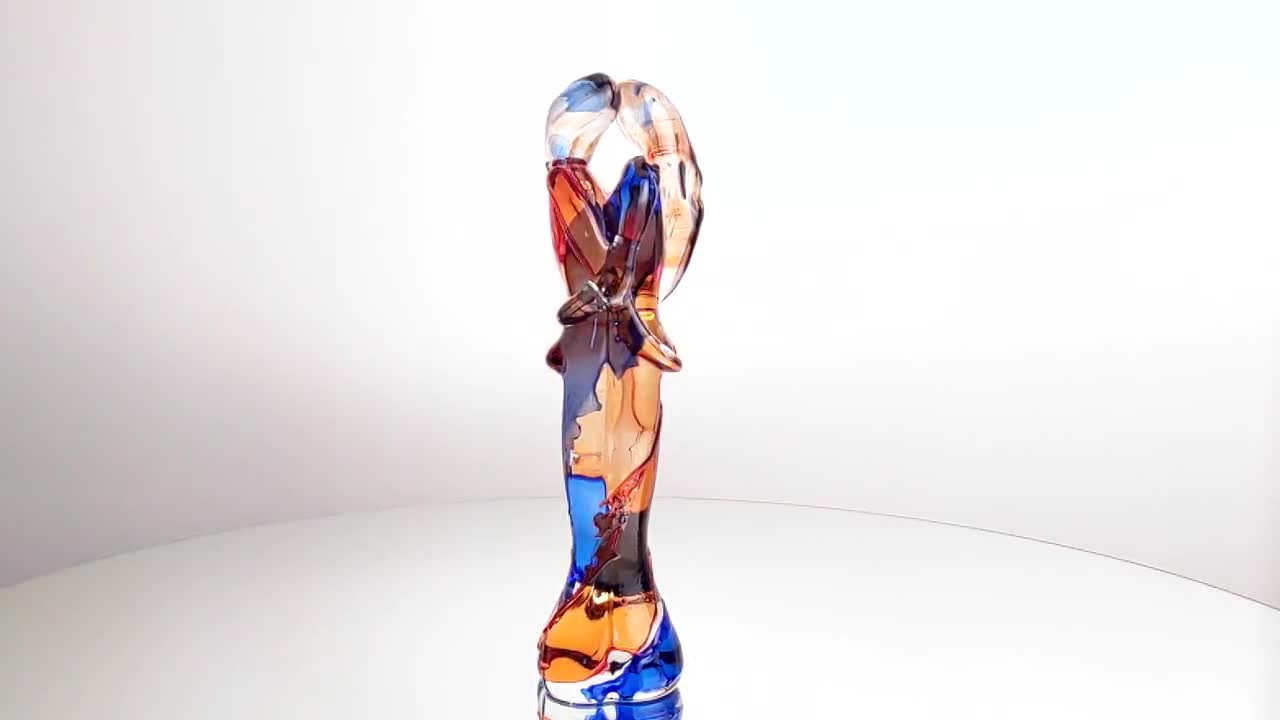 Murano Glass Lovers Sculpture: Handmade Italian Art Glass Figure