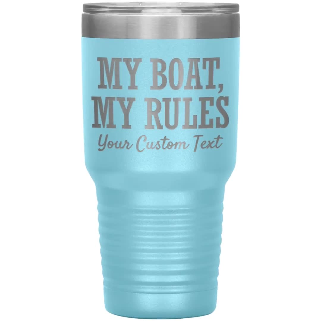 Personalized Captain and First Mate Gift, Custom Boat Tumbler Cup 30 Oz,  Lake Vacation Travel Mug, Lake Gift for Men, Women, Couple, Parents 