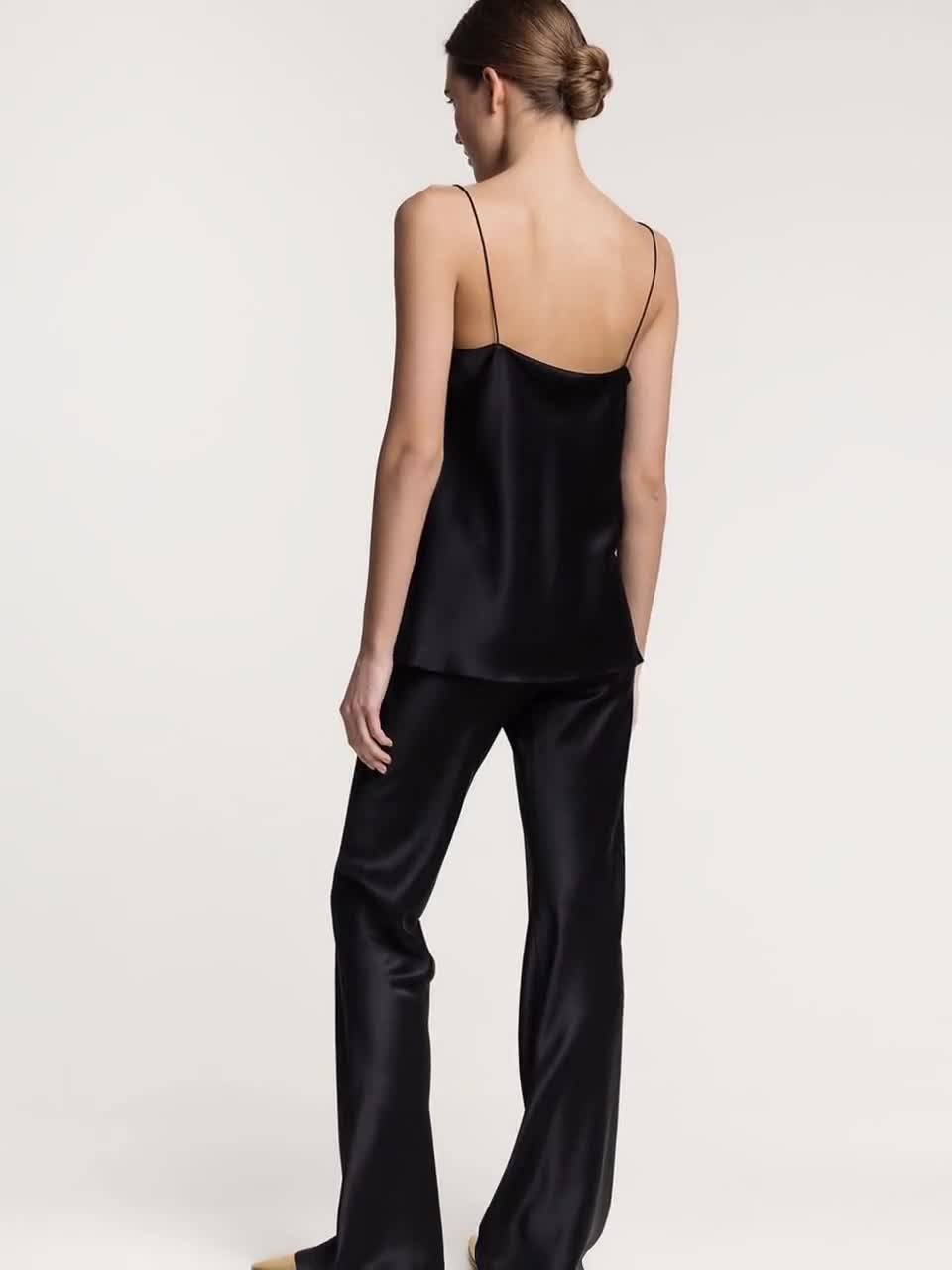 100% Silk Slip Dress Black Midi Pure Silk Cami Dress Matte Midi Silk Slip  Dress Sand-washed Silk Dress Bias Cut Plus Size Dress XL 