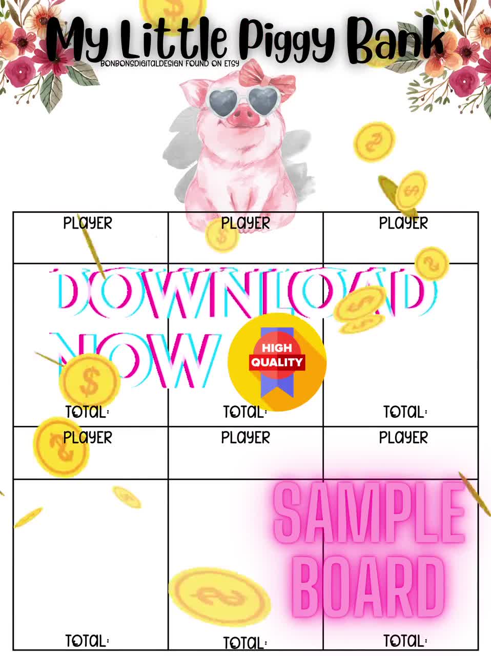 Piggy Bingo Card