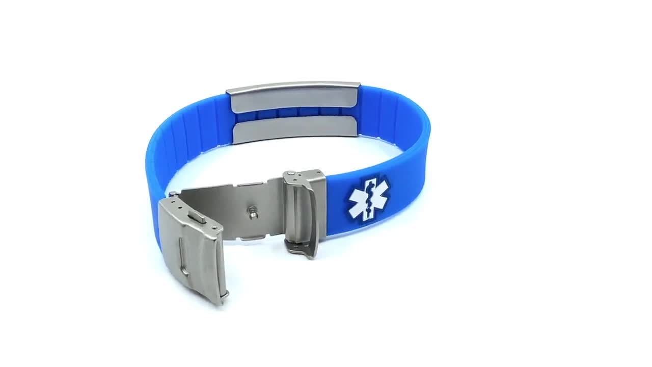 Medical Alert Bracelet – Sport Style: Includes Medical ID Wallet Card,  Hypoallergenic, Waterproof Silicone, Free Laser Engraving, Free Standard  Shipping, Choose from 8 Colors – Universal Medical Data