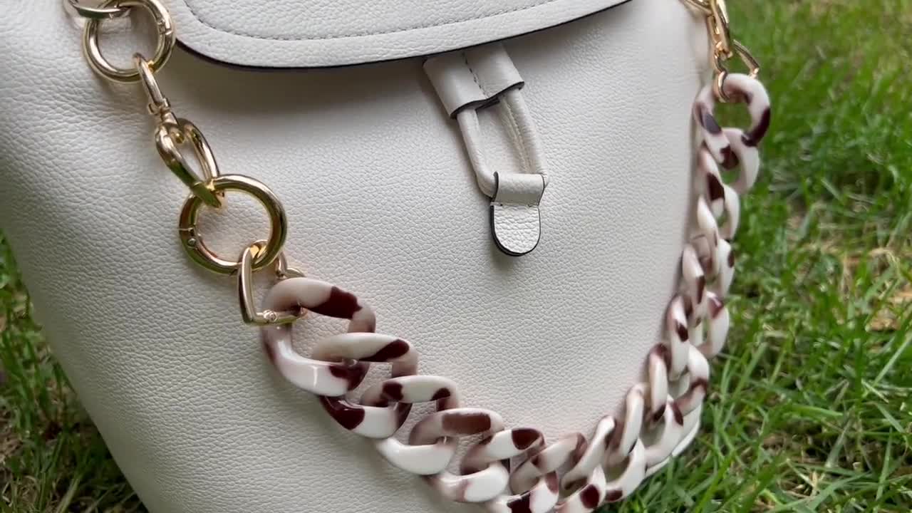 Chunky Purse Strap Bag Chain PINK Handbag Chain W/ Heart Clasps 