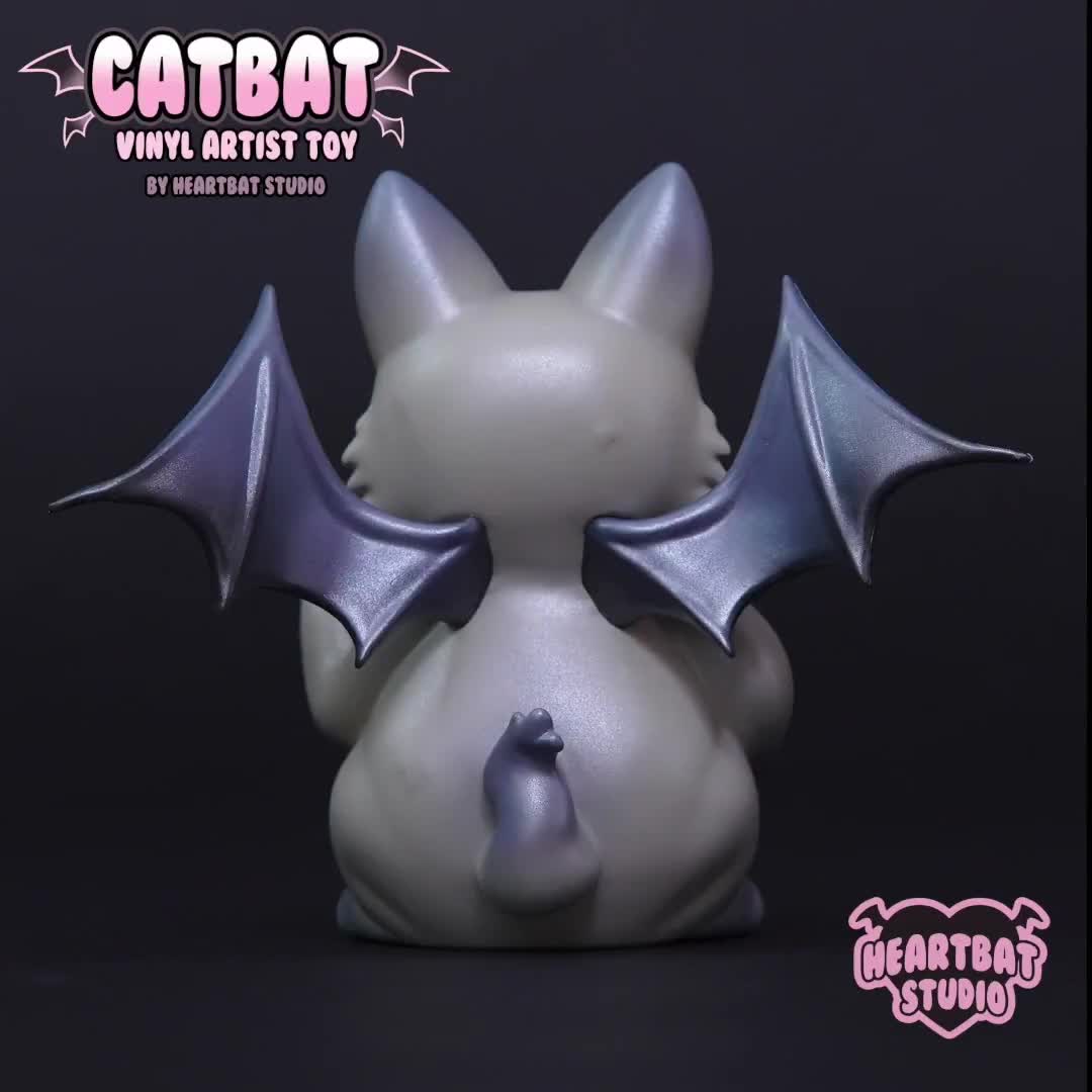Catbat Vinyl Toy by Heartbat Studio - Vampire Toy - Creepy Cute