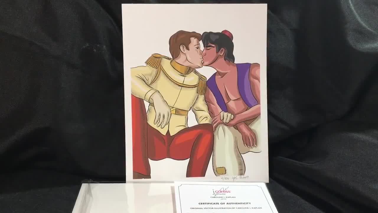 Aladdin and Prince Charming Gay Couple Disney Fan Art Available in Multiple  Sizes Pride Gift - Etsy