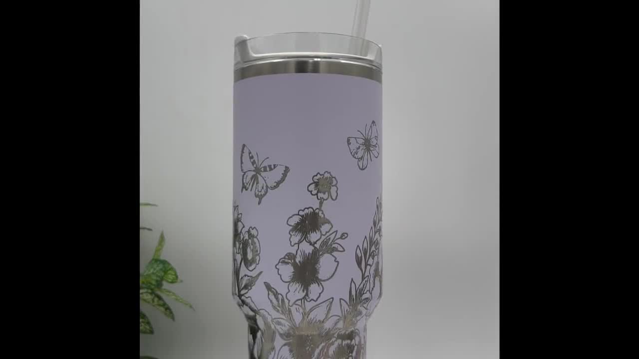 30oz Stanley w/ Vibrant Floral Wrap – Firefly Laser and Engraving