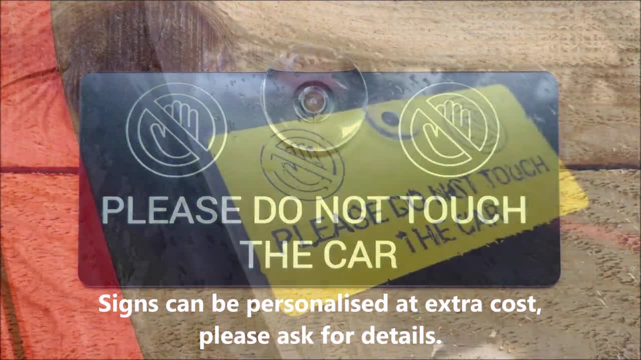 Personalised Please Do Not Touch The Car Sign Classic Car Show Retro Car  Suction Cup Window Sign Keep Off Saftey