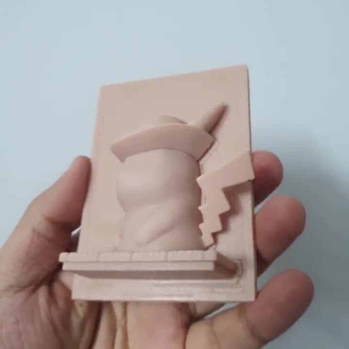 Pikachu With Grey Felt Hat - 3D / 4D Card - Custom 3D Printing