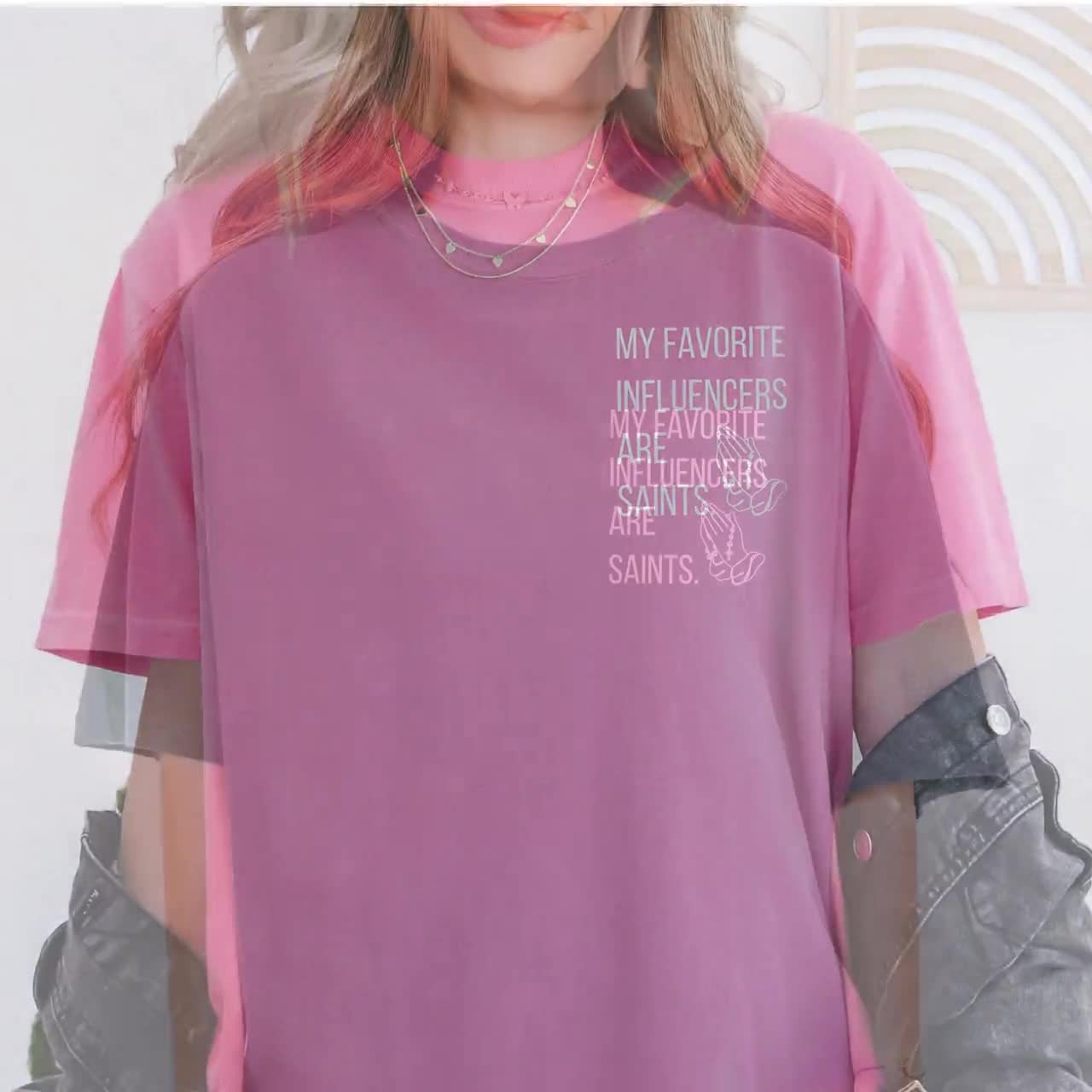Comfort Colors® Catholic Saints Shirt, Funny Saints Influencer Tee All Saints Day T-shirt Cute Christian Streetwear Religious St. Lover Gift video poster