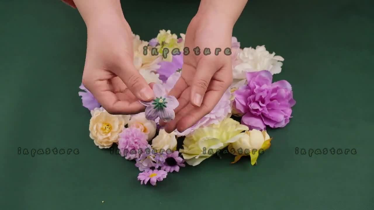 LARDUX 24 teste di fiori artificiali per fai da te, piccoli fiori artificiali in seta, per matrimoni, feste, artigianato, decorazione viola