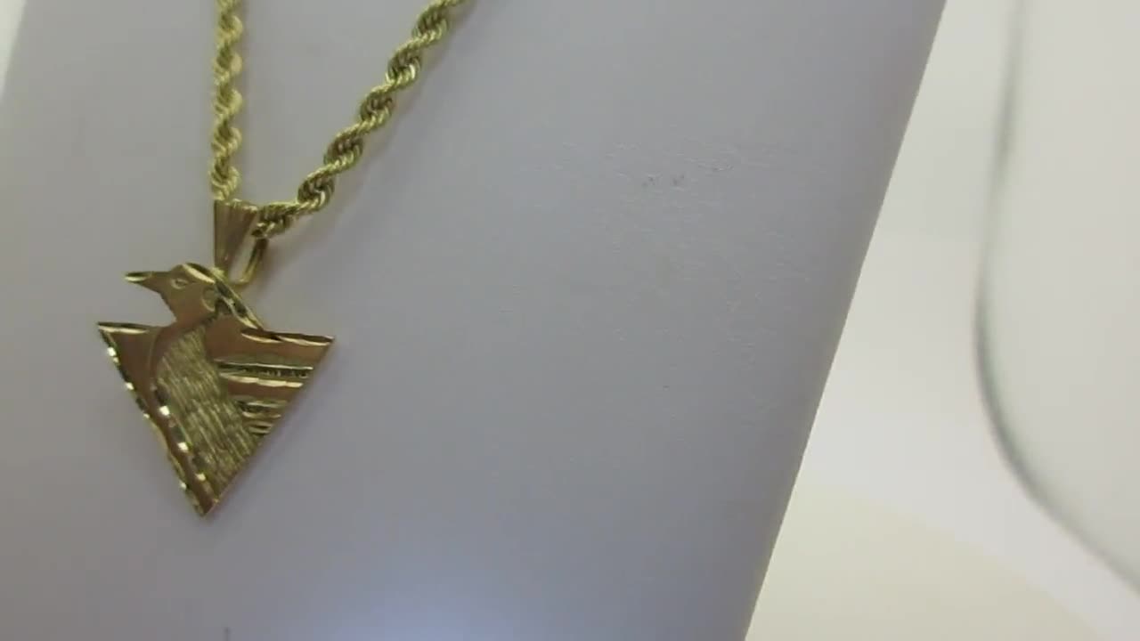 Collar de oro de 14 k de la NHL, collar de los Pittsburgh Penguins, liga de hockey, bolígrafos oficiales de oro, accesorios de joyería deportiva de oro macizo para fanáticos, 18" N373 video poster
