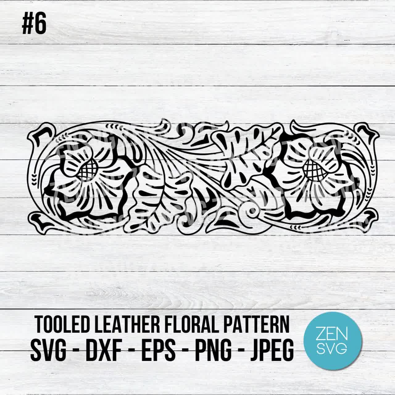 Tooled Leather Pattern Floral SVG, Svg Files, Svg Files for