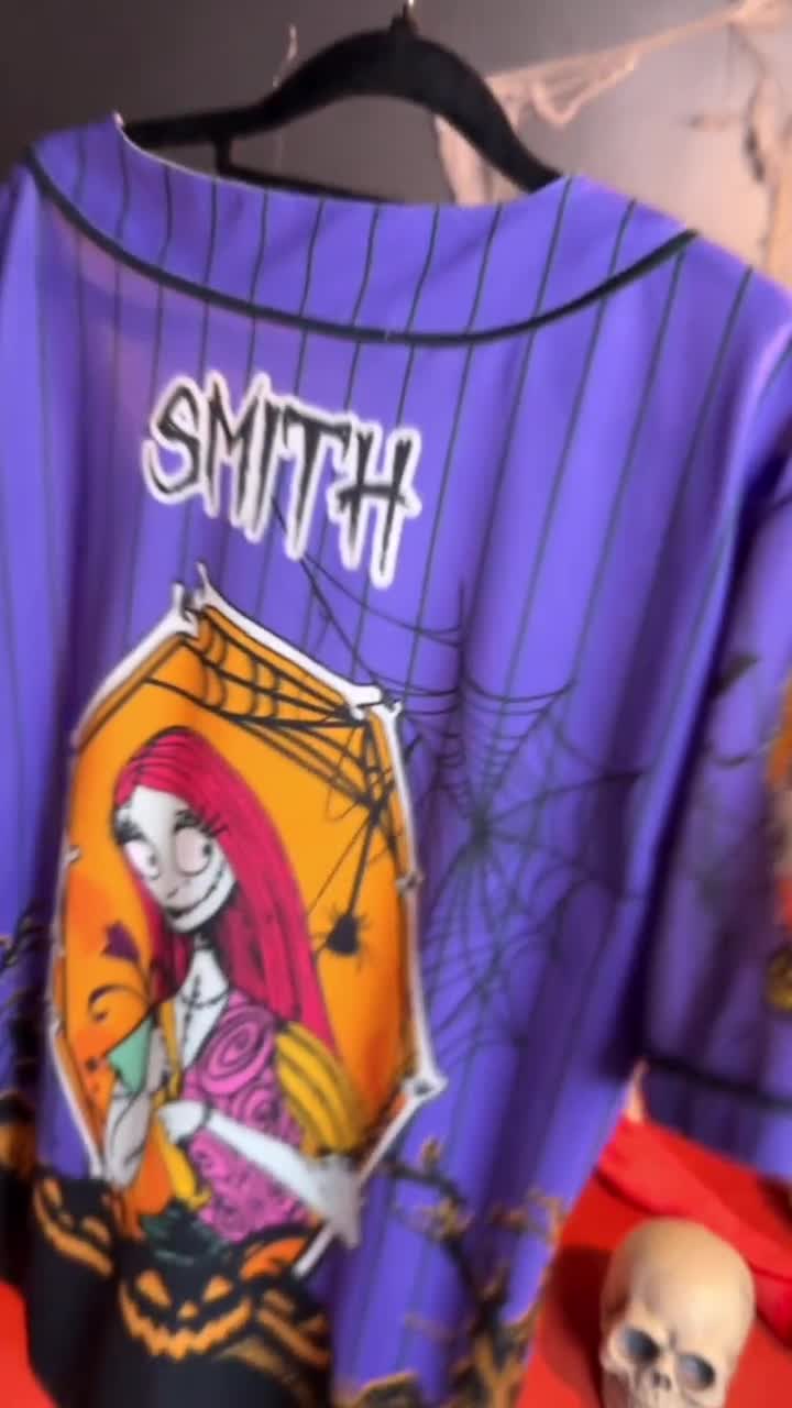 Custom The Nightmare before Christmas Baseball Jersey, Family Matching Shirt, Jack Skellington Sally, Zero Dog, Oogie Boogie, Halloween Town video poster