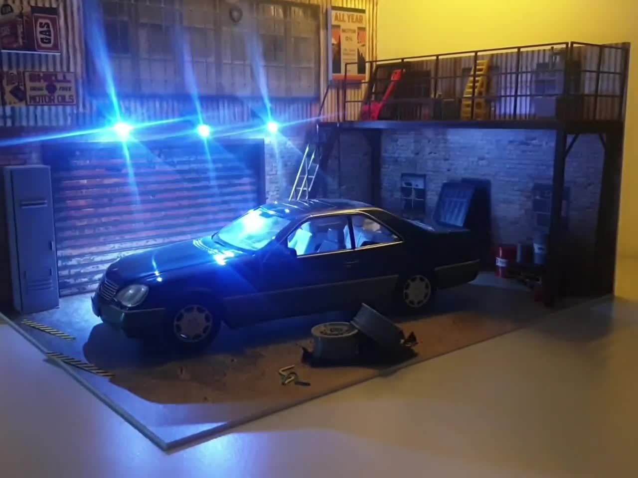 ジオラマライト3個セット。ガレージライト。スケール1:18、1:24