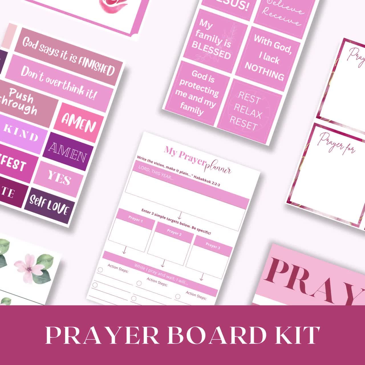 Prayer Board Kit, Prayer Board Printable, Daily Prayer Board 