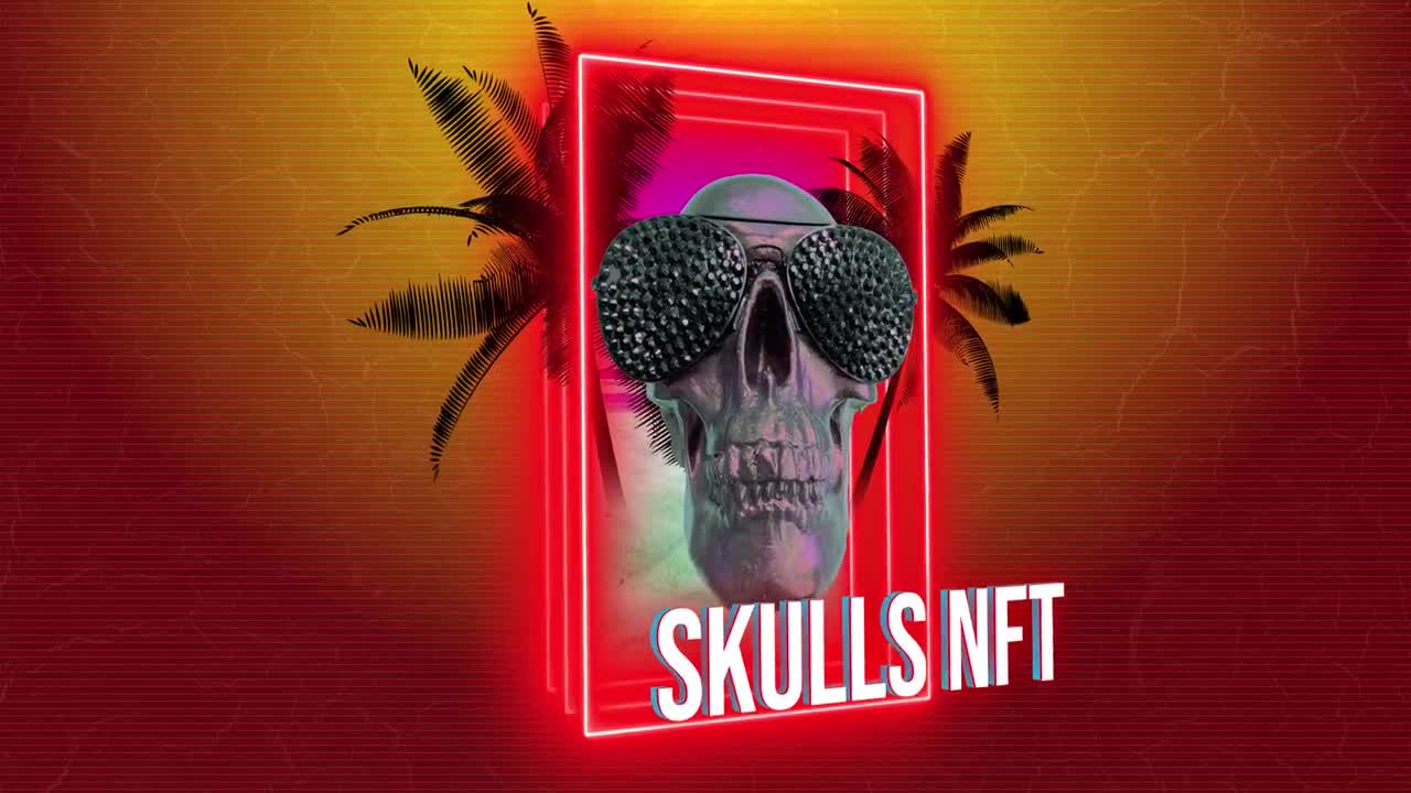 NFT Template, Skull Trading Card Red, Crypto, Metaverse Animated 3D,  Digital Download, Commercial, Adobe After Effects, Digital Collectible