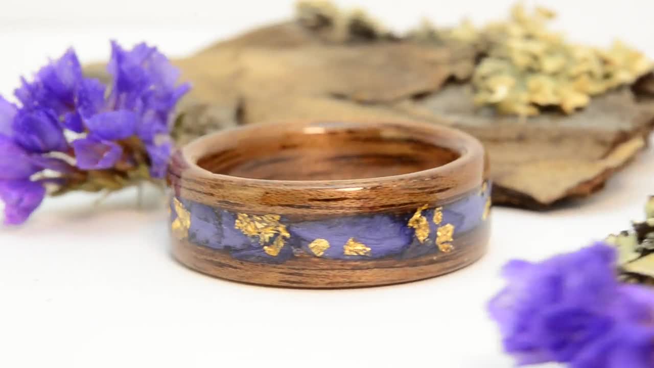Wood Nature Wedding Rings, Engagement Flower Ring, Light Women Wooden Ring, Women Wood Ring, Bentwood Women Ring, Wooden Gift, Forest
