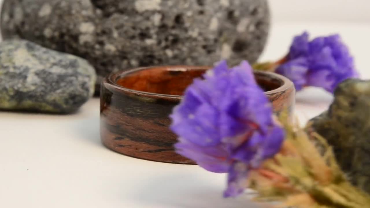 Oak Wooden Ring, Handcrafted Wood Wedding Ring, Gift for Him