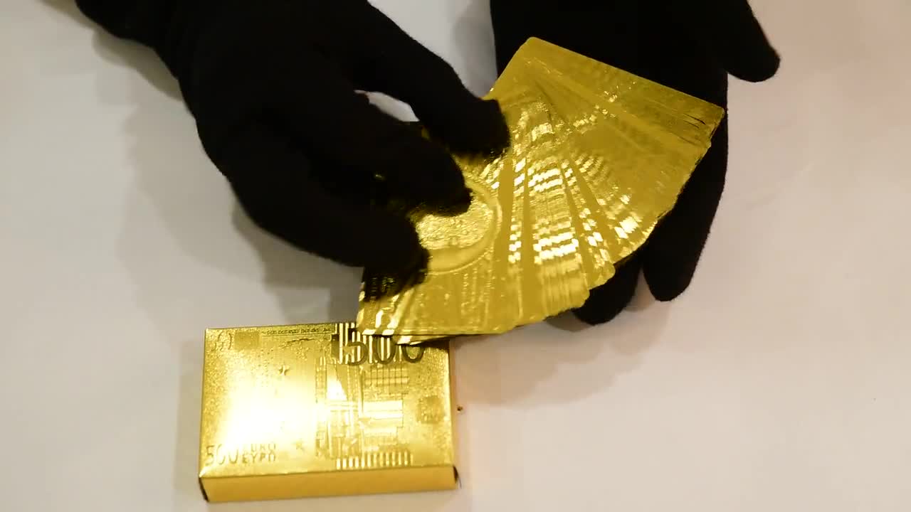 Mazzo Di Carte Da Poker Oro Impermeabile Con Motivi Diamante HD