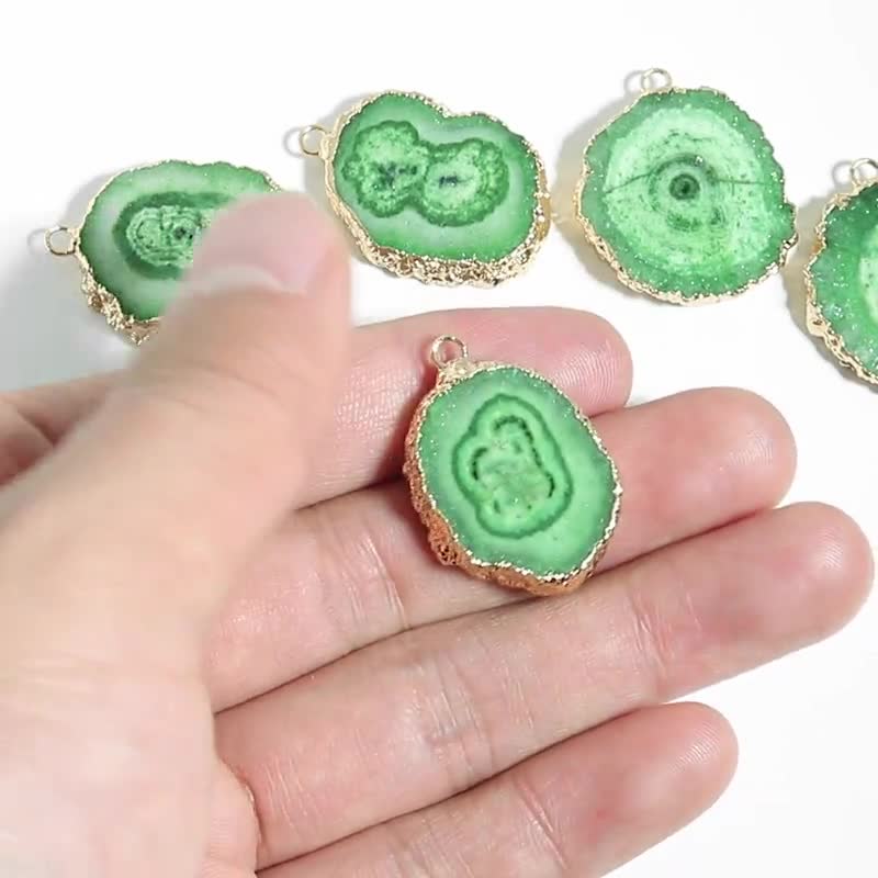 Crystal Flower Round Earring Charms - Brass Wire Circle