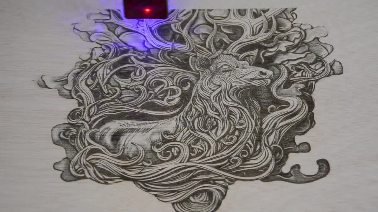 Diseño de guitarra con grabado láser: ilusión 3D PNG, archivo Lightburn (descarga digital) video poster