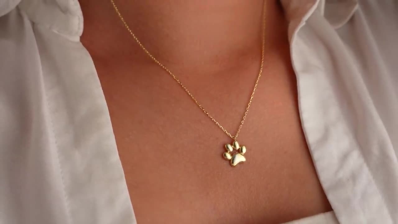 Paws For Cause 14k Diamond Mini Paw Pendant Necklace - PDLJ-WGDIA NECK