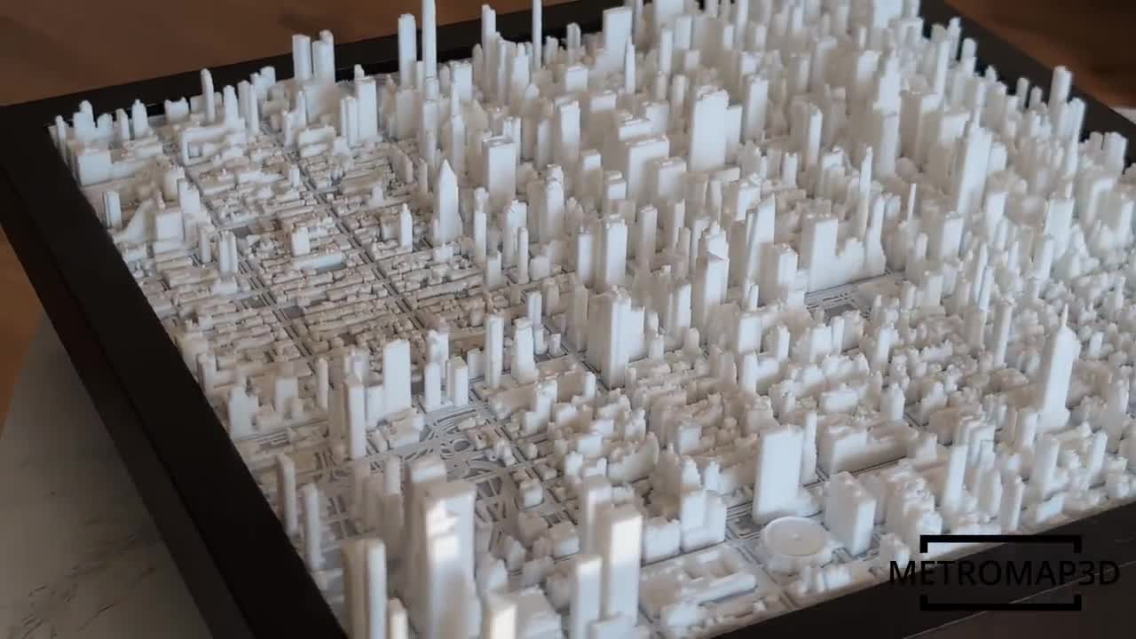 3D NYC Midtown Map: Framed Manhattan Skyline Art - Premium Edition