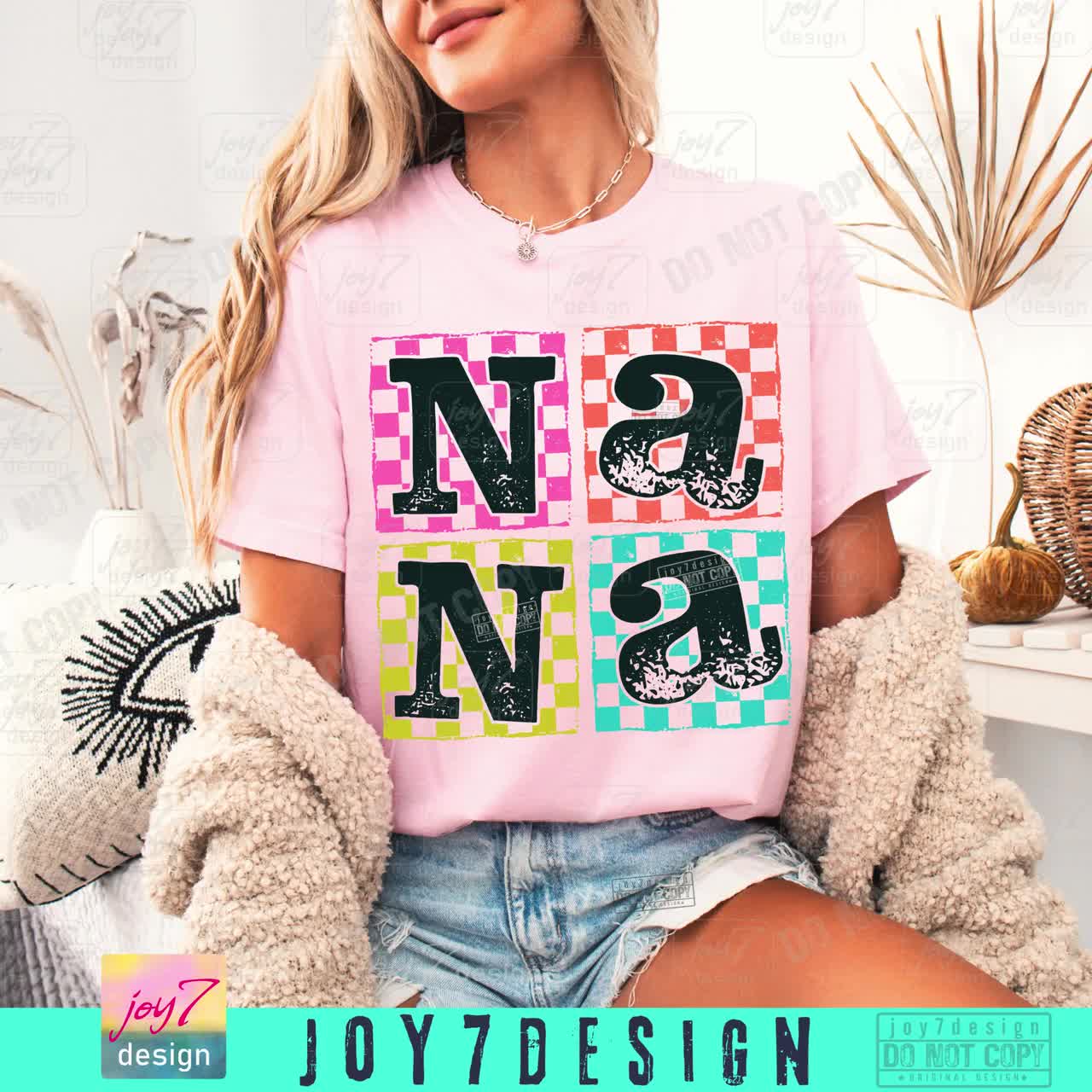 Checkered Nana PNG Retro Nana Png Funny Nana Png Trendy Nana Shirt