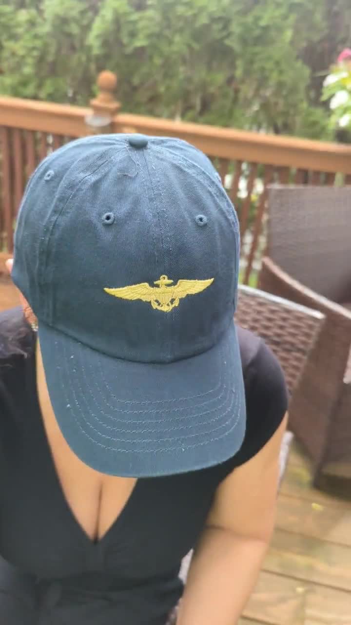 Navy Aviator Wings Hat Embroidered Pilot Cap With Personalized