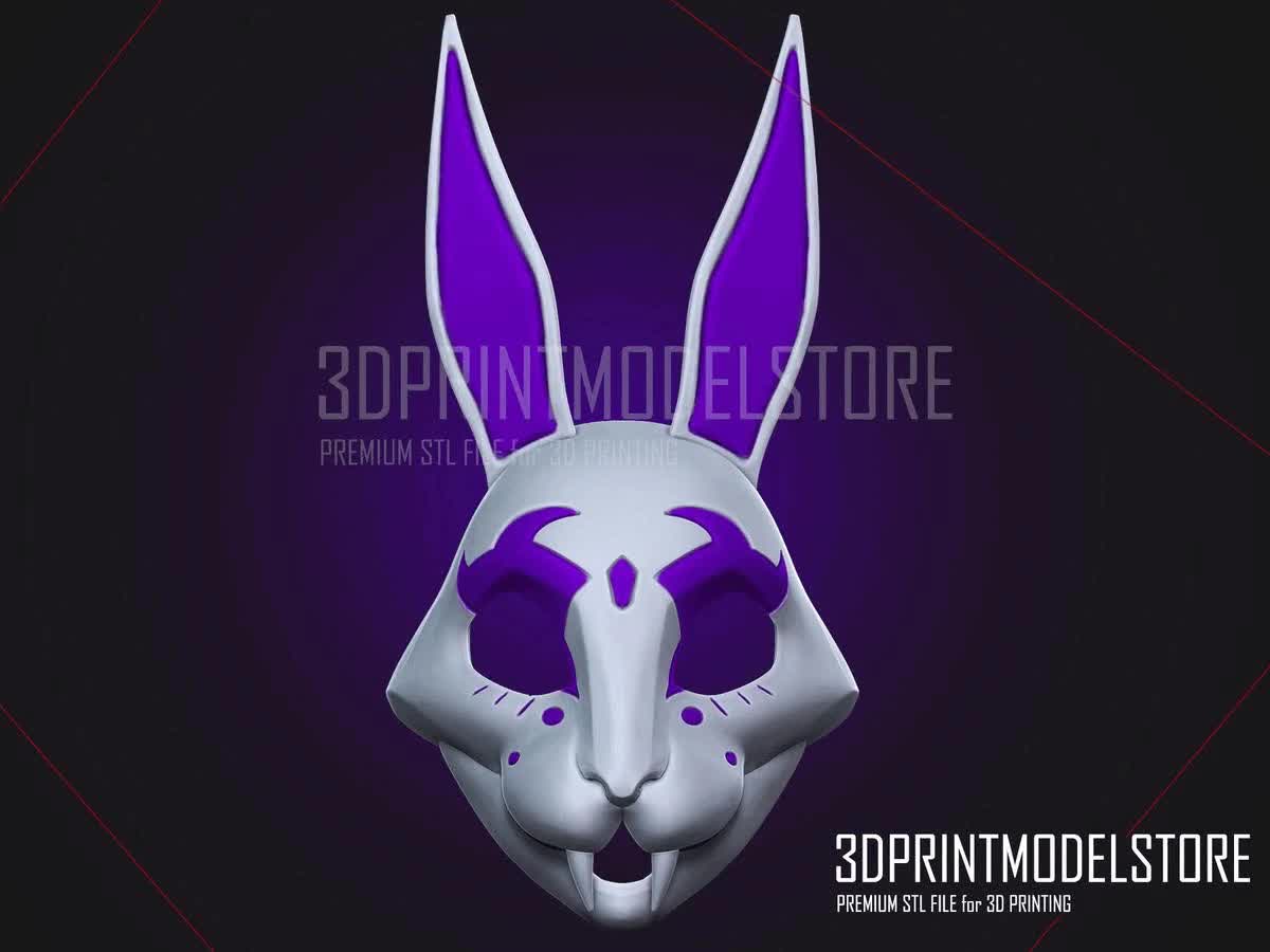 Neon White Game Cosplay Mask 3D Print Model File STL 