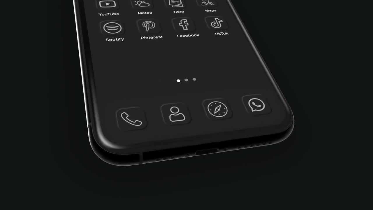 3D EFFECT iOS 14 iPhone aesthetic NEUMORPHIS dark Theme | Apple Home Screen  Icons | iPhone Widgets | iPhone Wallpaper | App Icons