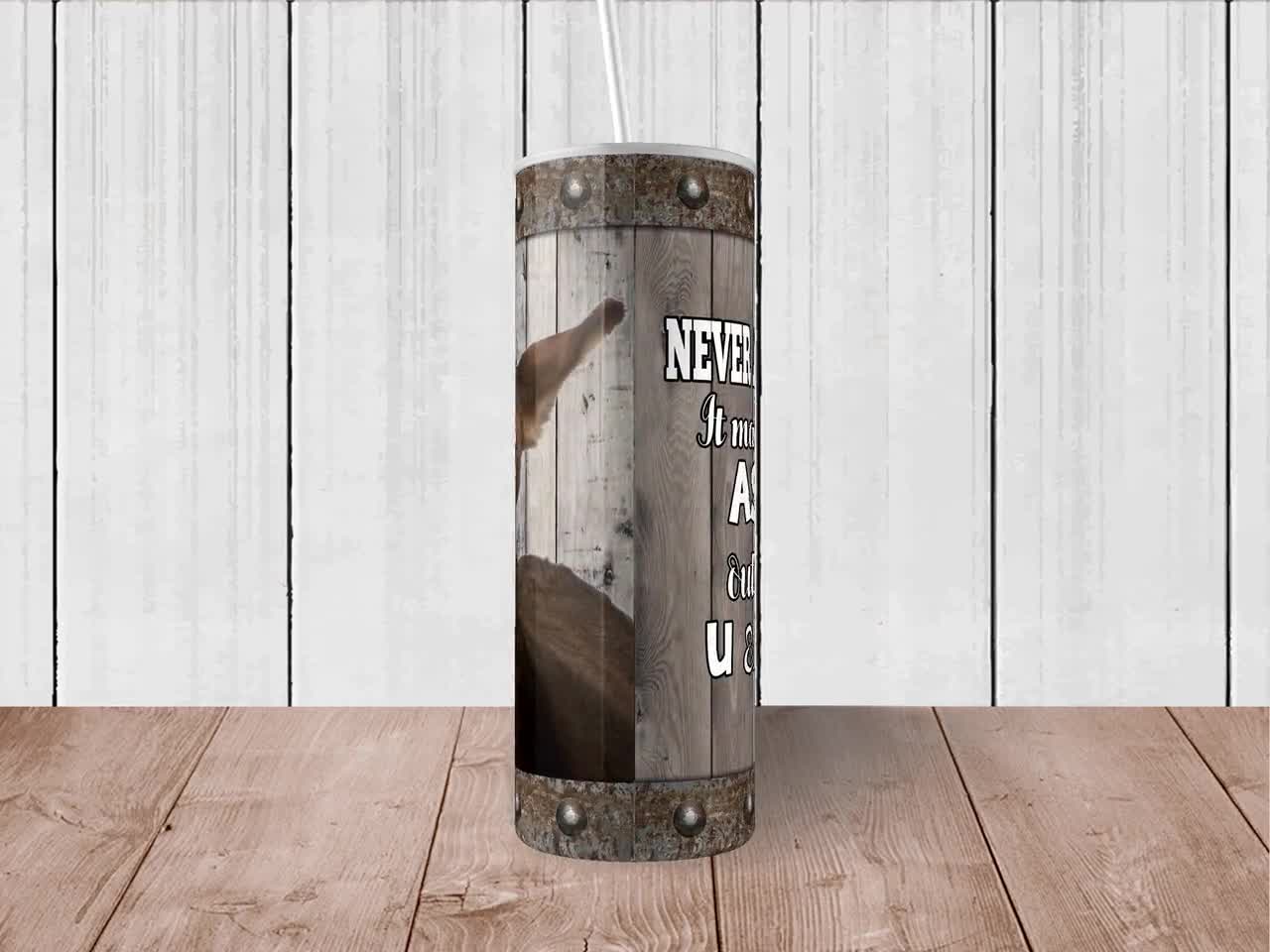 Donkey - Digital 20oz Skinny Tumbler Wrap Funny Never Assume Quote