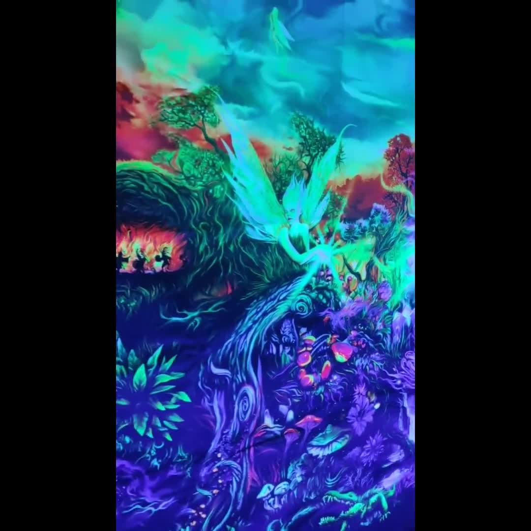 Psy 背景「ネバーランド」UV アクティブ ブラックライト