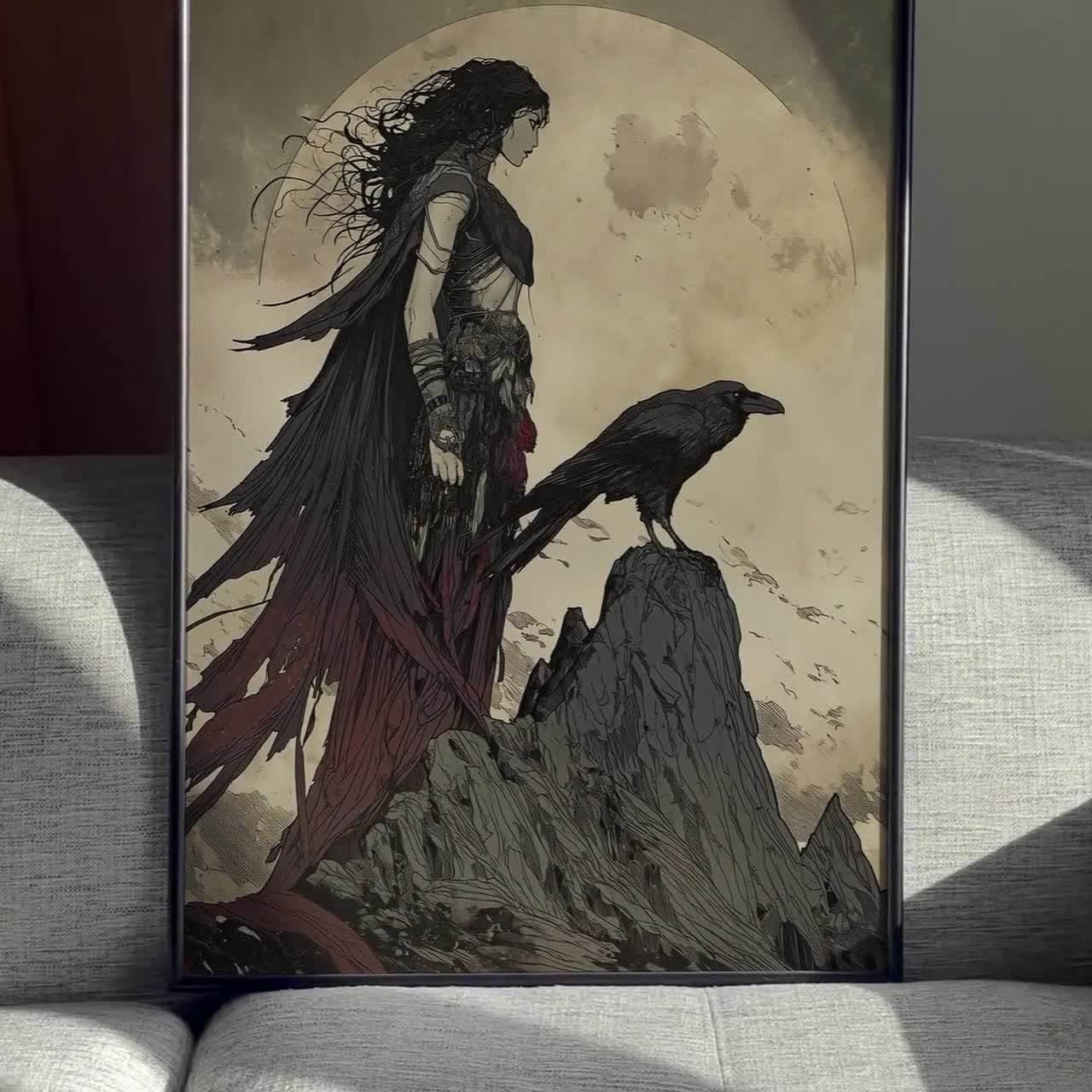 The Morrigan Celtic Goddess Print, Celtic Goddess Morrigan Wall