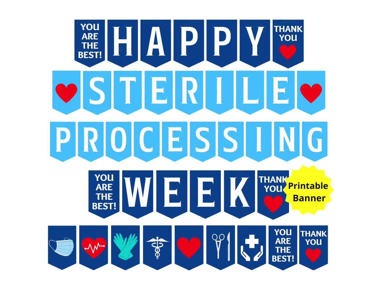 Sterile Processing Tech Week Printable Gift Tags SPD Tech 