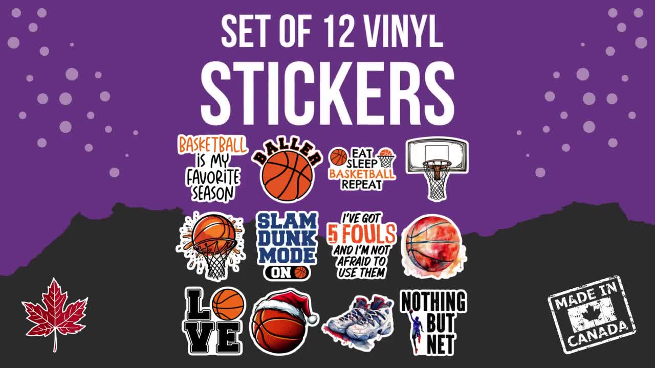 300Pcs Sports Stickers For Teens, Stickers For Water Bottle, Waterproof Basketball