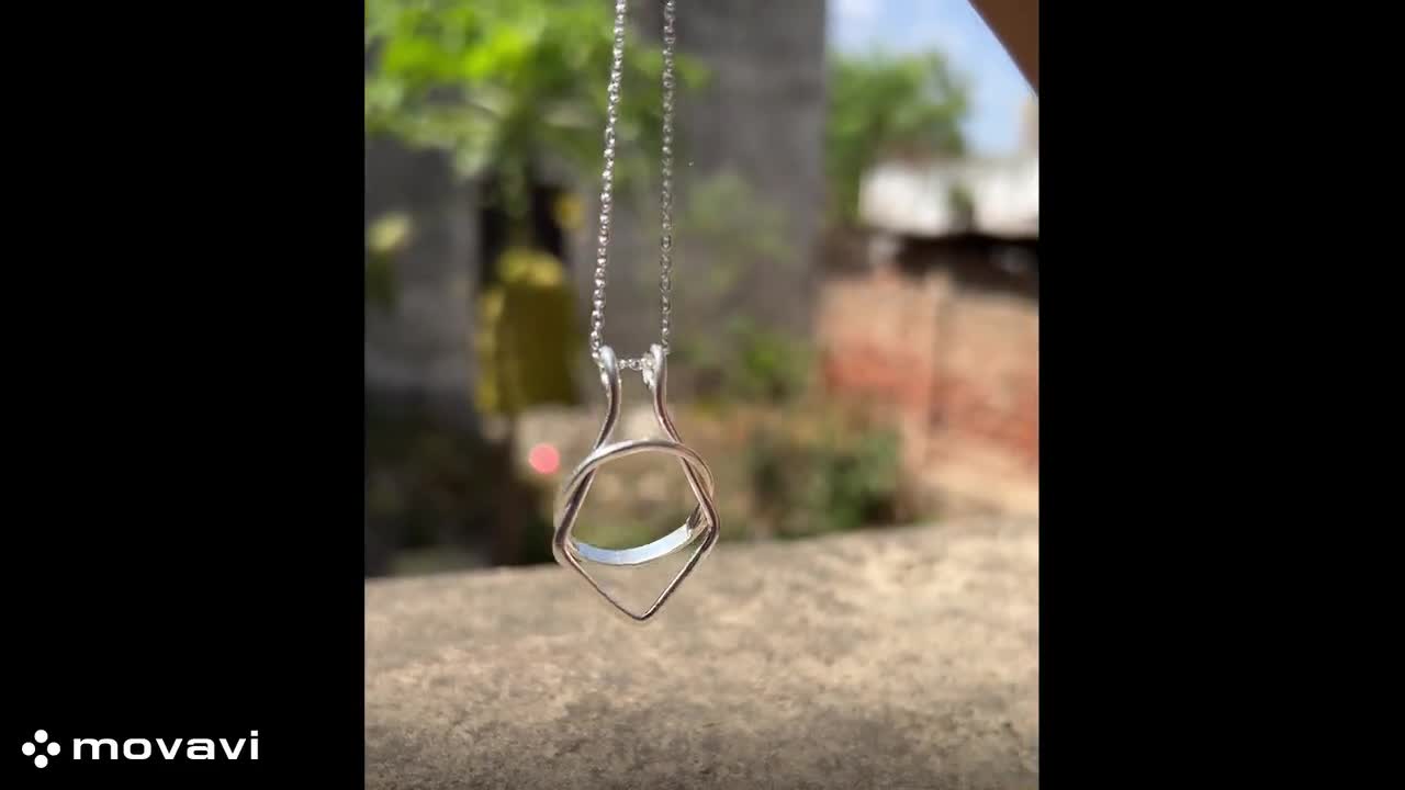 Collana Porta Anelli A Farfalla In Acciaio Al Titanio – Gioiello Per Matrimonio, Fidanzamento, Regalo Per Moglie E Infermiera - 3