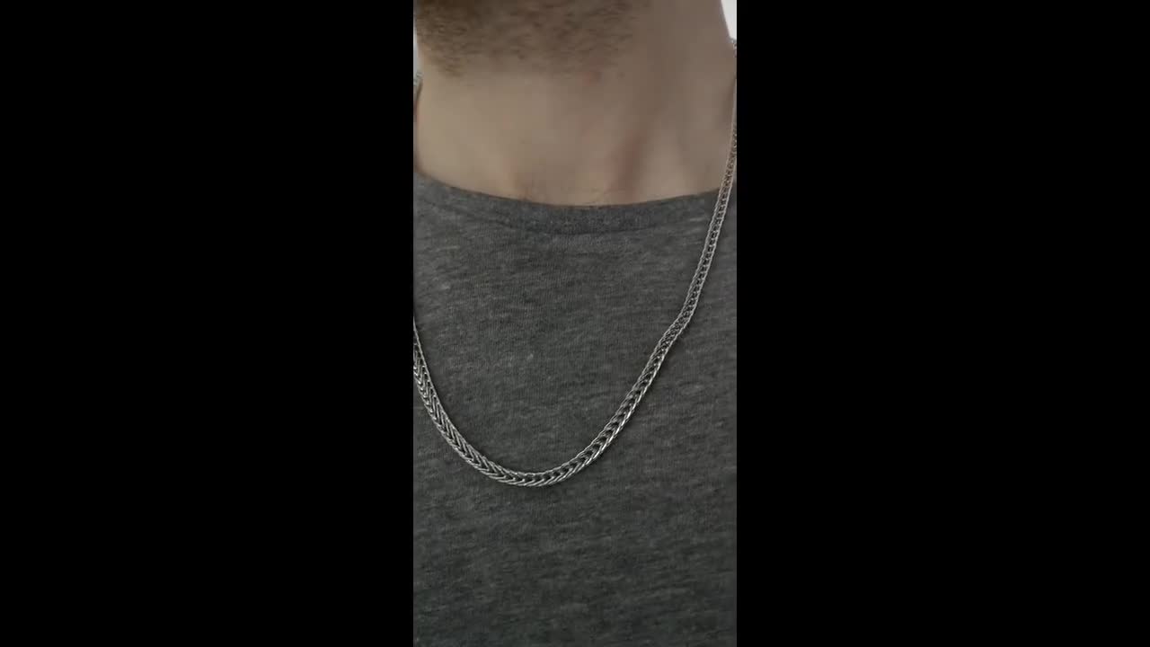 316L Silver Foxtail Chain Necklace - 4MM Stainless Steel - Etsy