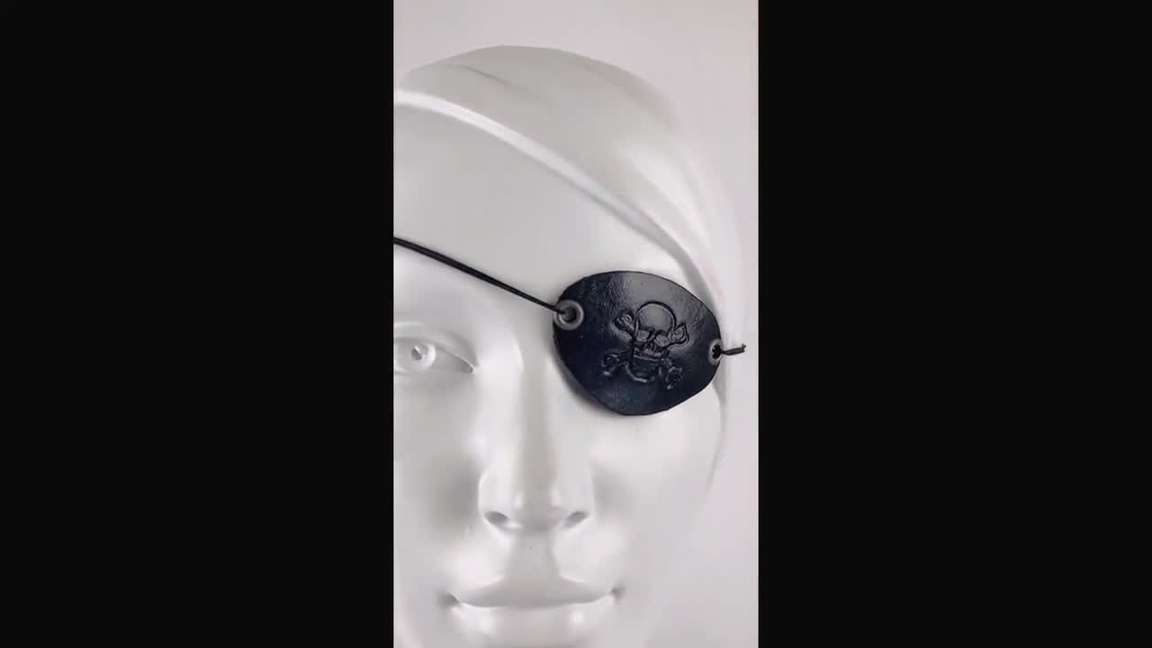 Flat Leather Eye Patch , With Adjustable Size. Adult Eye Patch