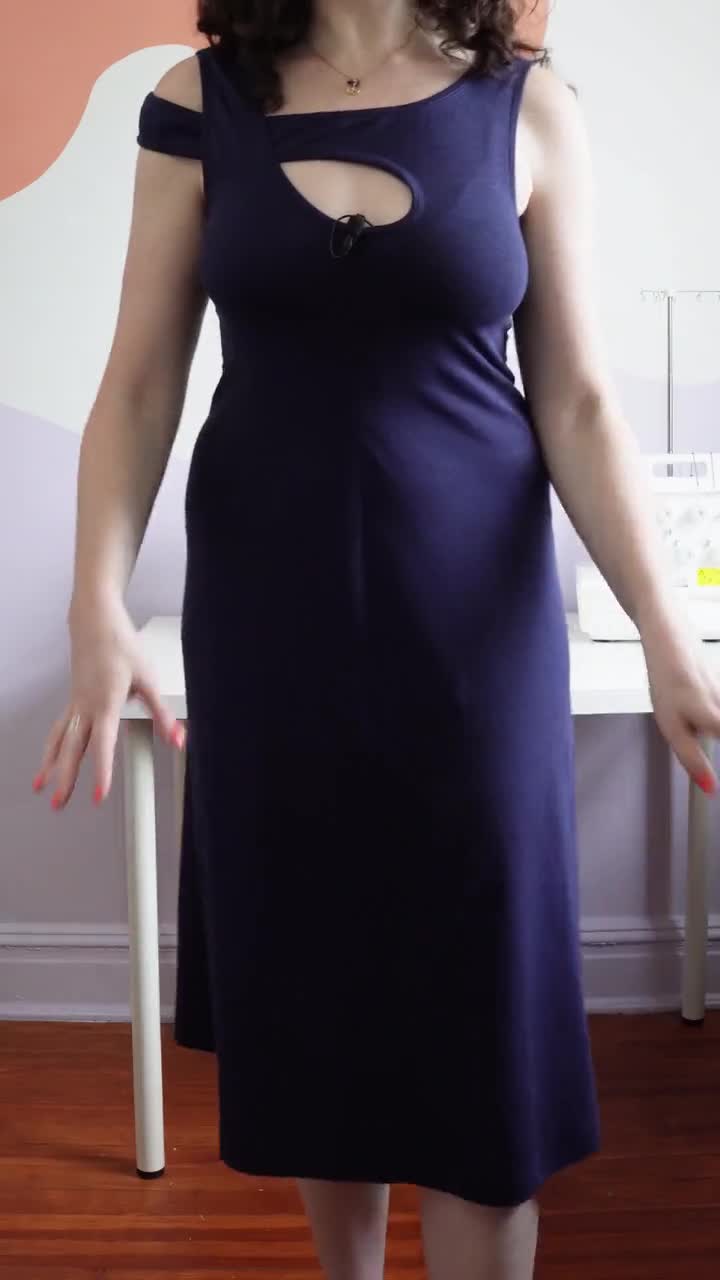 Nice Tri Tank Flare Dress Expansion PDF Sewing Pattern Size XXL-8X, Video  Workshop (add-on purchase), Asymmetric Strap, DIY Cutout Knit Tank
