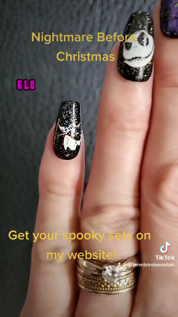 Glow in the dark nightmare before clearance christmas nails