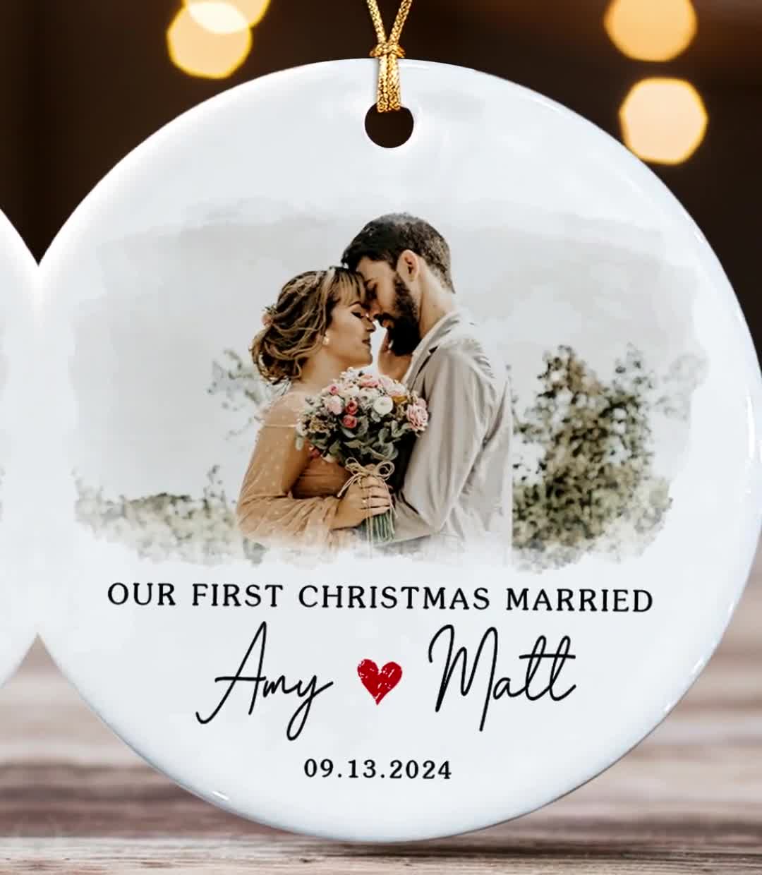 Newlywed christmas ornament set hotsell