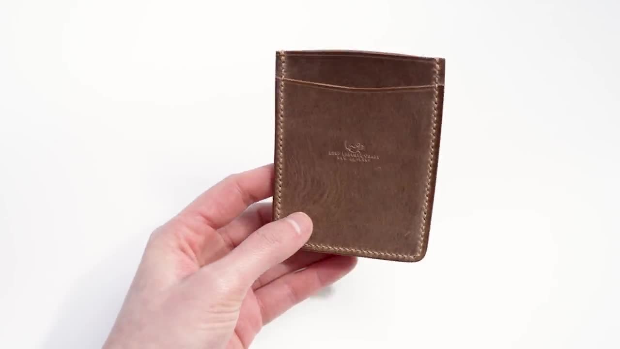 2 Dollars Pattern No.427 Vertical Card Holder. Leather Hand 