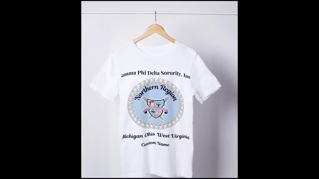 Custom Northern Region of Gamma Phi Delta Sorority Circle of Pearls T Shirt Custom Circle of Pearls Gamma Phi Delta Sorority TShirt