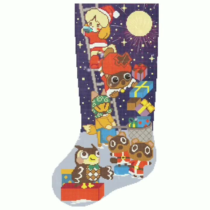 Oh What Fun! - modern cross stitch Christmas stocking pattern