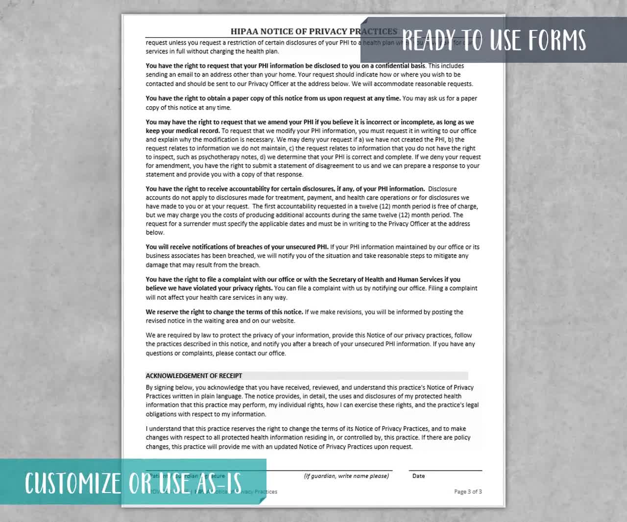 hipaa-notice-of-privacy-practices-template-medical-intake-patient-forms-healthcare-templates-medical-history-privacy-hipaa-8-5x11-etsy for Free Printable Hipaa Notice Of Privacy Practices HIPAA Notice of Privacy Practices Template | Medical Intake Patient Forms | Healthcare Templates | Medical History | Privacy | HIPAA| 8.5x11 - Etsy for Free Printable Hipaa Notice Of Privacy Practices
