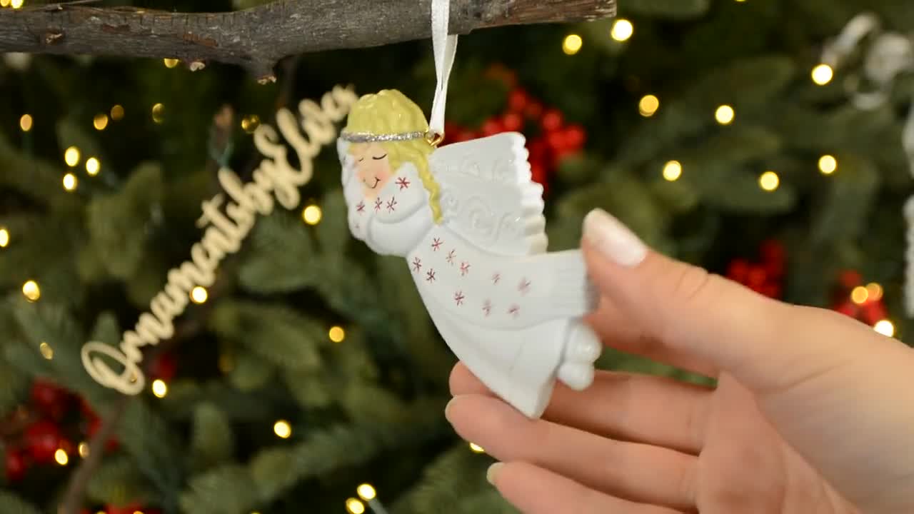 パーソナライズされたエンジェルクリスマスオーナメント - クリスマスツリー用エンジェルオーナメント、守護天使ギフト、あなたを見守るエ クリア・エンジェル４個セット【天使 クリスマスケーキ クリスマス ... 