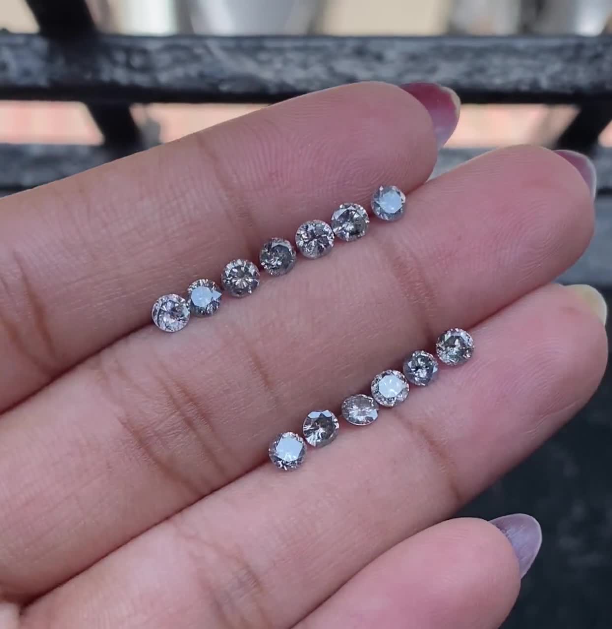 3.6 MM Natural Loose Diamond, Salt and Pepper Transparent Diamond, Round Brilliant Cut Diamond, Best Price Diamond (1 pcs high quality to 3 Pcs Option)